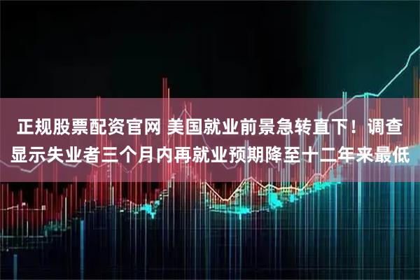 正规股票配资官网 美国就业前景急转直下！调查显示失业者三个月内再就业预期降至十二年来最低